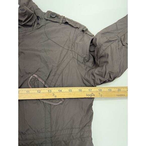 American Eagle Womens Jacket Size Medium Brown Zip Up Lined Y2K - Picture 10 of 13